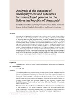 Analysis of the duration of unemployment and outcomes for unemployed persons in the Bolivarian Republic of Venezuela