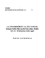 La inversión en el sector de telecomunicaciones del Perú en el período 1994-2000