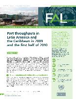 Port throughputs in Latin America and the Caribbean in 2009 and the first half of 2010
