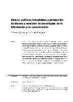 México: políticas industriales y producción de bienes y servicios de tecnologías de la información y la comunicación