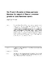 The People’s Republic of China and Latin America: the impact of Chinese economic growth on Latin American exports