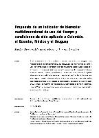 Propuesta de un indicador de bienestar multidimensional de uso del tiempo y condiciones de vida aplicado a Colombia, el Ecuador, México y el Uruguay