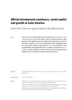Official development assistance, social capital and growth in Latin America