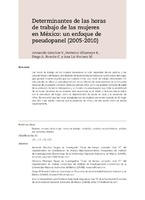 Determinantes de las horas de trabajo de las mujeres en México: un enfoque de pseudopanel (2005-2010)
