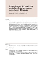 Determinantes del empleo no agrícola y de los ingresos no agrícolas en el Ecuador