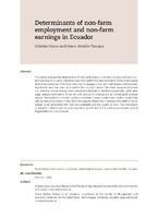 Determinants of non-farm employment and non-farm earnings in Ecuador