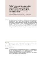 Who borrows to accumulate assets? Class, gender and indebtedness in Ecuador’s credit market