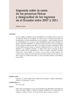 Impuesto sobre la renta de las personas físicas y desigualdad de los ingresos en el Ecuador entre 2007 y 2011
