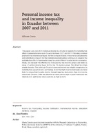 Personal Income Tax And Income Inequality In Ecuador Between