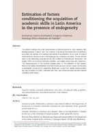 Estimation Of Factors Conditioning The Acquisition Of Estimation Of Factors Conditioning The Acquisition Of