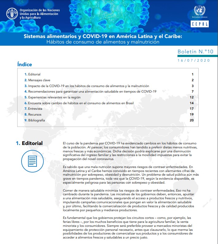 Sistemas alimentarios y COVID-19 en América Latina y el Caribe N° 10: hábitos de consumo de alimentos y malnutrición