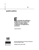 Evaluación de políticas y programas de la región del Caribe de habla inglesa: problemas conceptuales y prácticos
