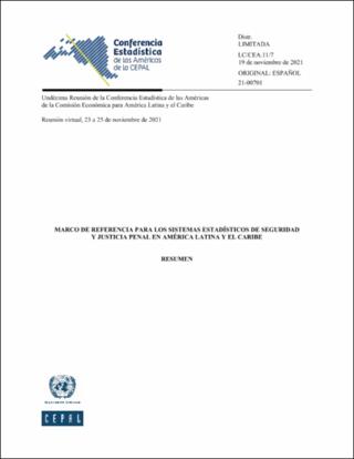 Marco de referencia para los sistemas estadísticos de seguridad y justicia penal en América Latina y el Caribe
