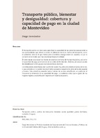 Transporte público, bienestar y desigualdad: cobertura y capacidad de pago en la ciudad de Montevideo