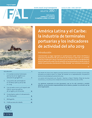 América Latina y el Caribe: la industria de terminales portuarias y los indicadores de actividad del año 2019