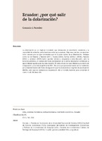 Ecuador: ¿por qué salir de la dolarización?