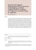 Sectoral and regional determinants of firm dynamics in developing countries: evidence for low-, mediumand high-tech manufacturing in Argentina