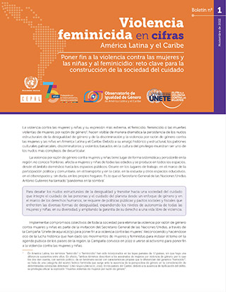 Poner fin a la violencia contra las mujeres y las niñas y al feminicidio: reto clave para la construcción de la sociedad del cuidad