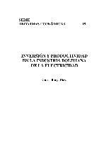 Inversión y productividad en la industria boliviana de electricidad