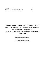 Inversión y productividad en el sector agrícola-agroindustrial boliviano: caso de la agricultura comercial período 1985-1998