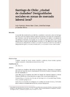 Santiago de Chile: ¿ciudad de ciudades? Desigualdades sociales en zonas de mercado laboral local