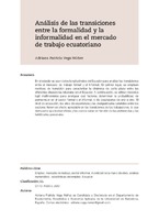 Análisis de las transiciones entre la formalidad y la informalidad en el mercado de trabajo ecuatoriano