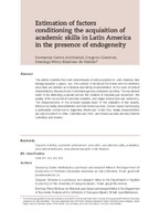 Estimation of factors conditioning the acquisition of academic skills in Latin America in the presence of endogeneity
