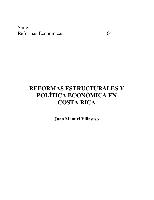 Reformas estructurales y política económica en Costa Rica