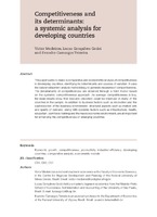 Competitiveness and its determinants: a systemic analysis for developing countries