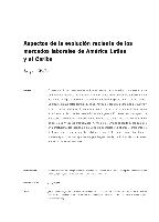 Aspectos de la evolución reciente de los mercados laborales de América Latina y el Caribe