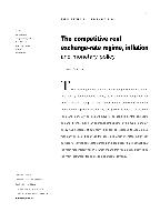 The competitive real exchange-rate regime, inflation and monetary policy