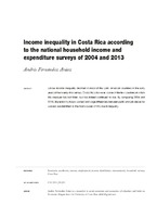 Income inequality in Costa Rica according to the national household income and expenditure surveys of 2004 and 2013