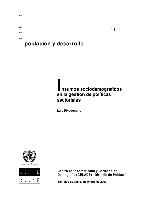 Insumos sociodemográficos en la gestión de políticas sectoriales