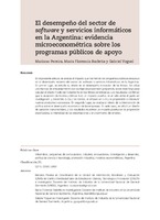 El desempeño del sector de software y servicios informáticos en la Argentina: evidencia microeconométrica sobre los programas públicos de apoyo