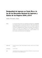 Desigualdad de ingresos en Costa Rica a la luz de las Encuestas Nacional de Ingresos y Gastos de los Hogares 2004 y 2013