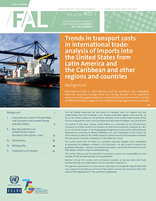 Trends in transport costs in international trade: analysis of imports into the United States from Latin America and the Caribbean and other regions and countries