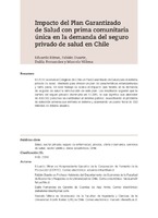 Impacto del Plan Garantizado de Salud con prima comunitaria única en la demanda del seguro privado de salud en Chile