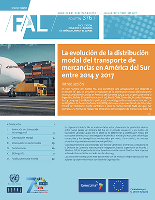 La evolución de la distribución modal del transporte de mercancías en América del Sur entre 2014 y 2017