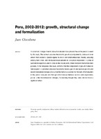 Peru, 2002-2012: growth, structural change and formalization