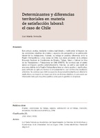 Determinantes y diferencias territoriales en materia de satisfacción laboral: el caso de Chile