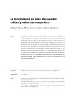 La terciarización en Chile. Desigualdad cultural y estructura ocupacional