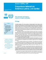 Coyuntura laboral en América Latina y el Caribe: recuperación del empleo. Hacia un modelo sostenible