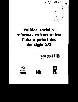 Política social y reformas estructurales: Cuba a principios del siglo XXI