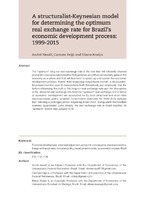 A structuralist-Keynesian model for determining the optimum real exchange rate for Brazil’s economic development process: 1999-2015