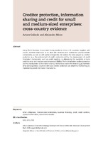 Creditor protection, information sharing and credit for small and medium-sized enterprises: cross-country evidence