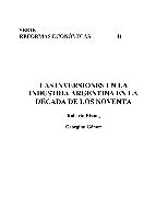 Las inversiones en la industria argentina en la década de los años noventa