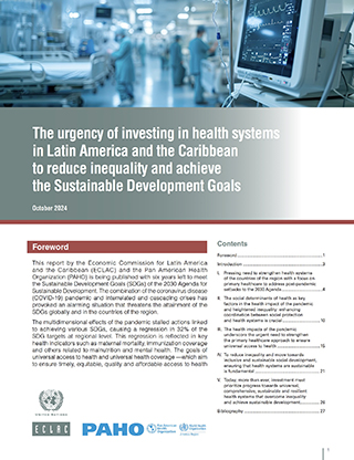 The urgency of investing in health systems in Latin America and the Caribbean to reduce inequality and achieve the Sustainable Development Goals