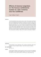 Effects of internal migration on the human settlements system in Latin America and the Caribbean