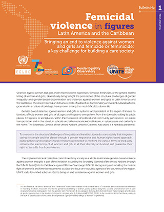 Bringing an end to violence against women and girls and femicide or feminicide: a key challenge for building a care society