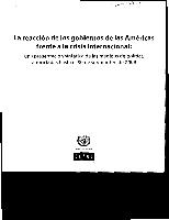 La reacción de los gobiernos de las Américas frente a la crisis internacional: una presentación sintética de las medidas de política anunciadas hasta el 31 de diciembre de 2009